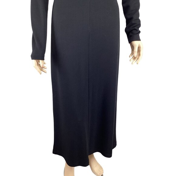 Mia Nola Vintage Maxi Dress Size 2 Long Black Mock Turtleneck Stretch - Picture 7 of 7